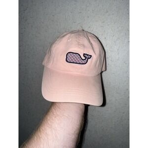 Vineyard Vines‎ Baseball Hat Pink Big Whale Logo Monogram Cotton Dad Hat Preppy